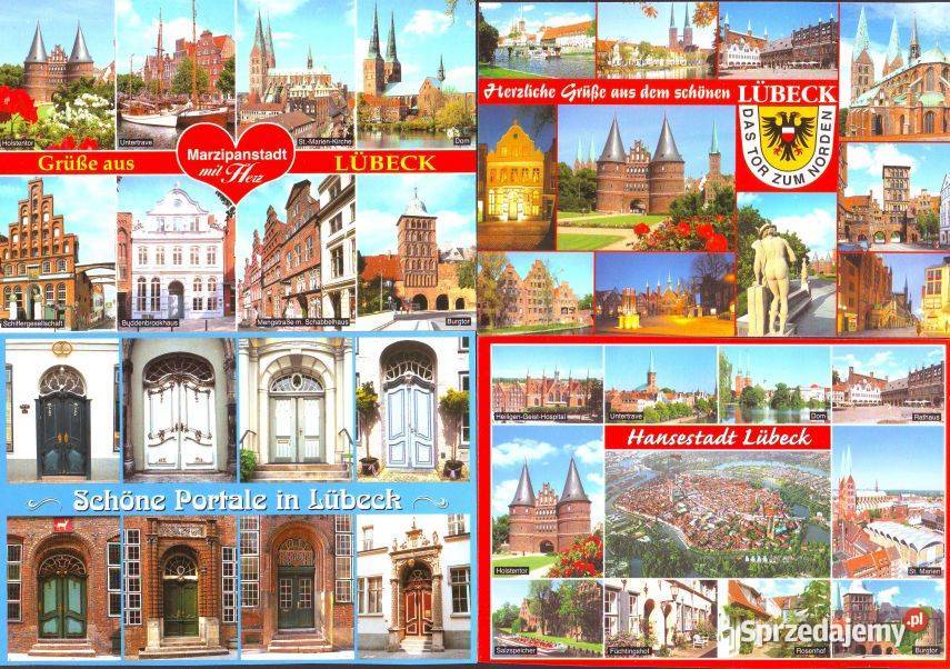 Kart Poczt RFN Lubeka widoki 4 śląskie