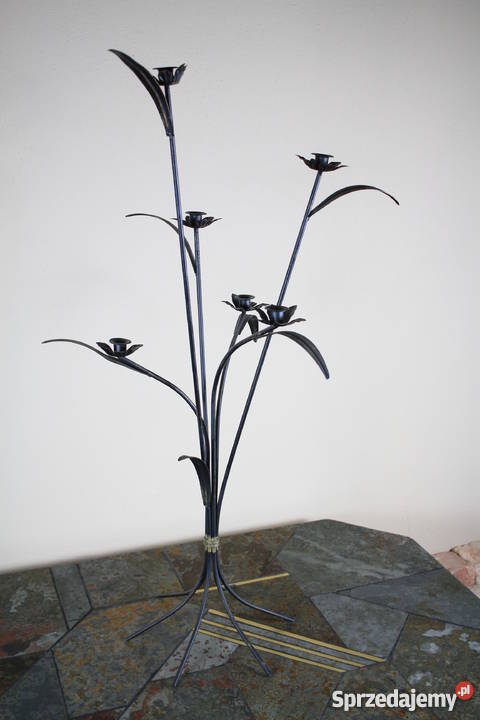 Piękny świecznik czarny Dekoracje i ozdoby