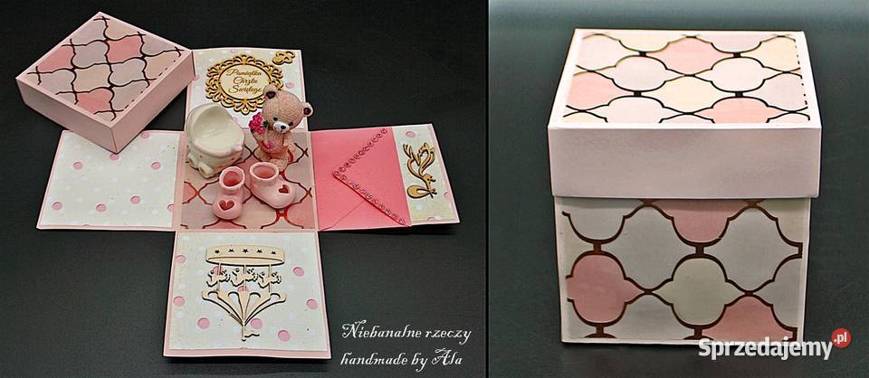 Prezent na chrzest exploding box kartka życzenia