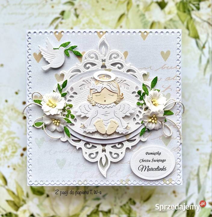 Personalizowana Kartka na Chrzest ręcznie podkarpackie Mielec sprzedam