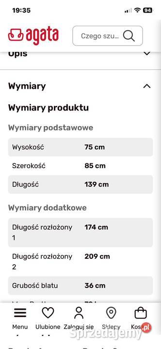 Sprzedam stół NEXT Agata meble Ząbki Warszawa