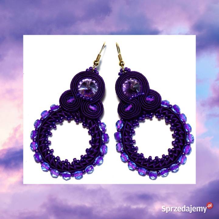 KOLCZYKI FIOLETOWE KOŁA SUTASZ Biżuteria dla Pań