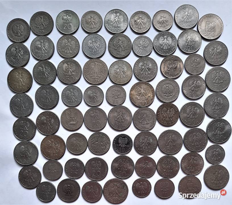 Zestaw IV Monet 80 sztuk Polska PRL Numizmatyka śląskie Gliwice sprzedam