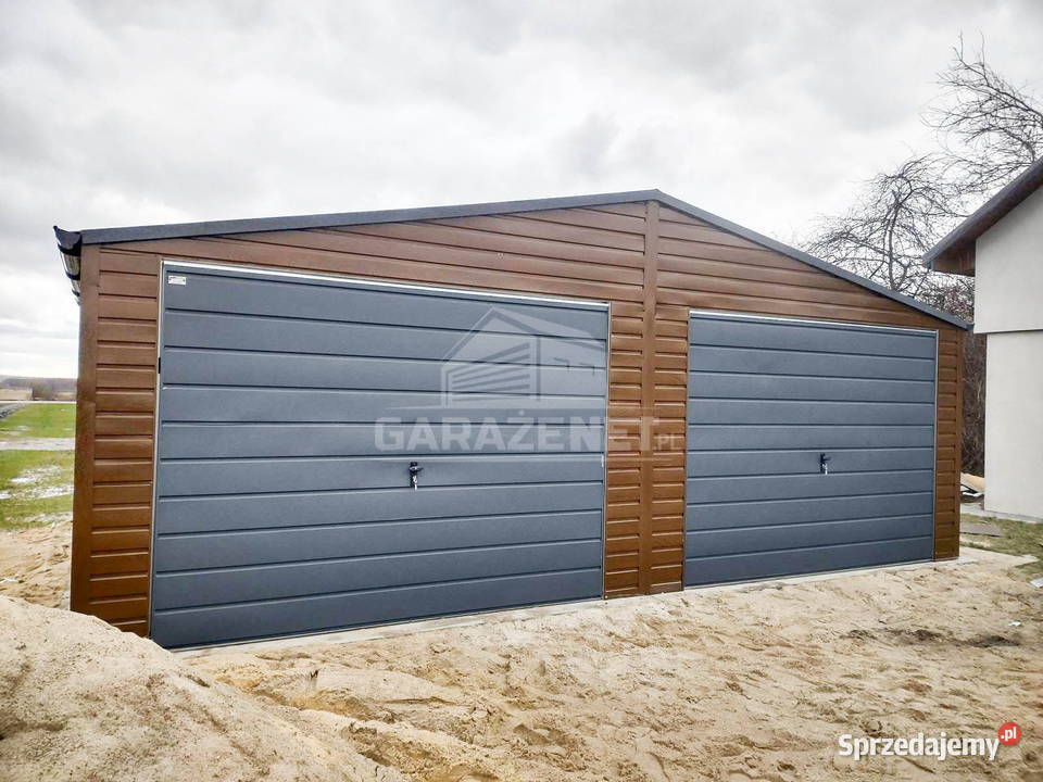 GARAŻ BLASZANY 7m x 6m DWUSPAD 2xBRAMA DRZWI Łapanów sprzedam