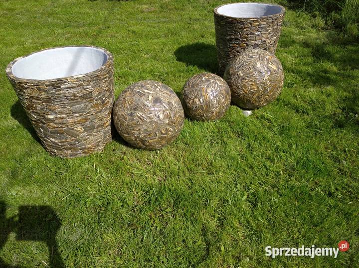 Kule z kamienia naturalnego szare kamień kora Długołęka-Świerkla