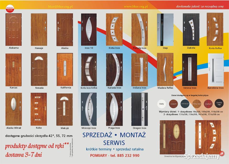 Drzwi zewnętrzne PCV sklepowe 150x210 Mińsk Mazowiecki