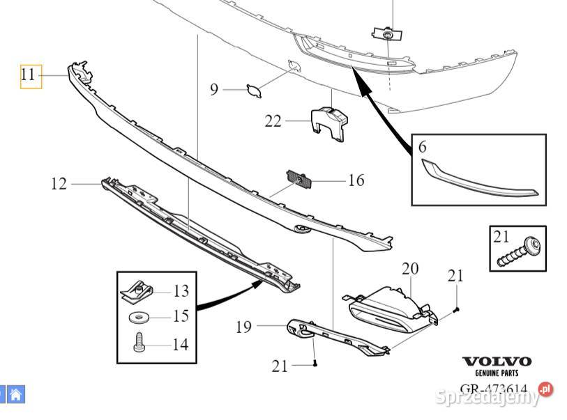 VOLVO XC90 II dyfuzor dokladka spoiler zderzak dolnośląskie Bielany Wrocławskie