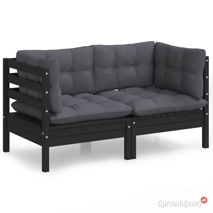 2osobowa sofa ogrodowa z antracytowymi