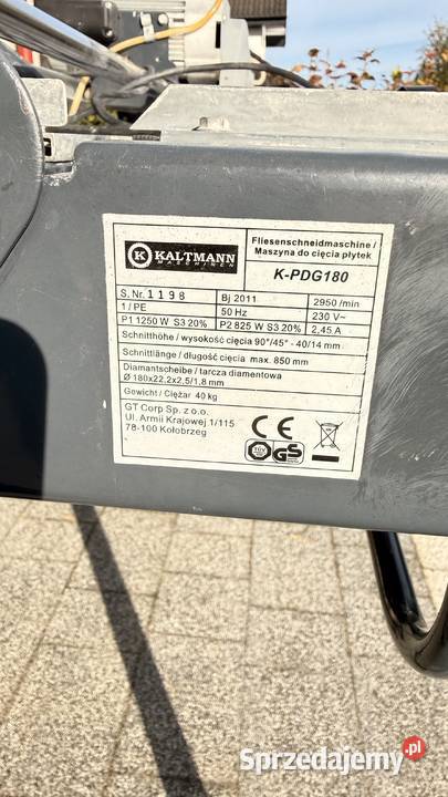 Przecinarka do glazury na mokro Szlifierki stołowe pomorskie Żukowo