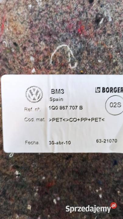 TAPICERKA BAGAŻNIKA VW EOS 1Q0867707B
