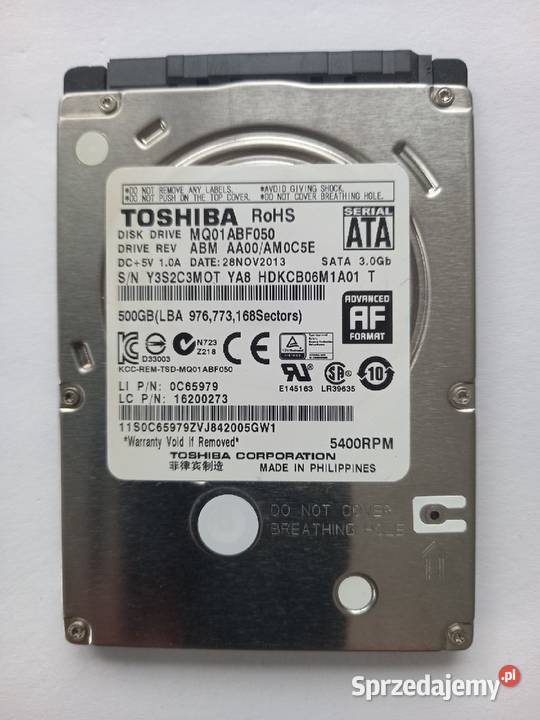 Dysk 500GB SATA 25cala do laptopa SATA Tomaszów Lubelski