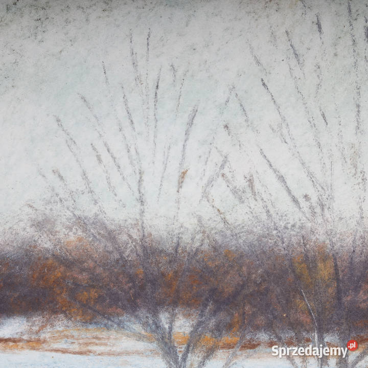 ARTexpert Zimowy Pejzaż Oryginalny Obraz Pastel Dobrzany
