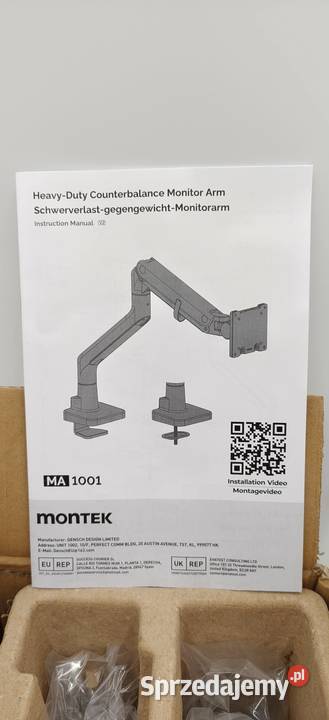 Uchwyt na monitor monTEK G9 Ultrawide 1757 biały Monitory i projektory