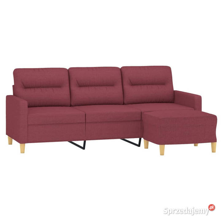 3osobowa sofa z podnóżkiem winna czerwień 180 Warszawa