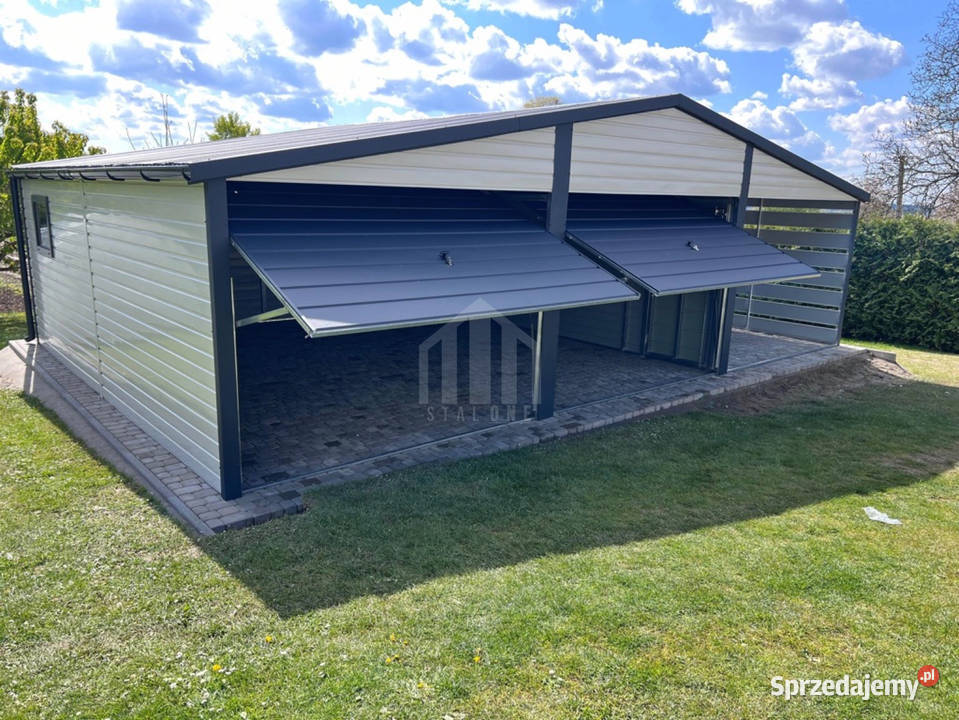 Garaż blaszany 6x6m wiata 3m 2x brama okno drzwi samodzielny lubuskie Gorzów Wielkopolski