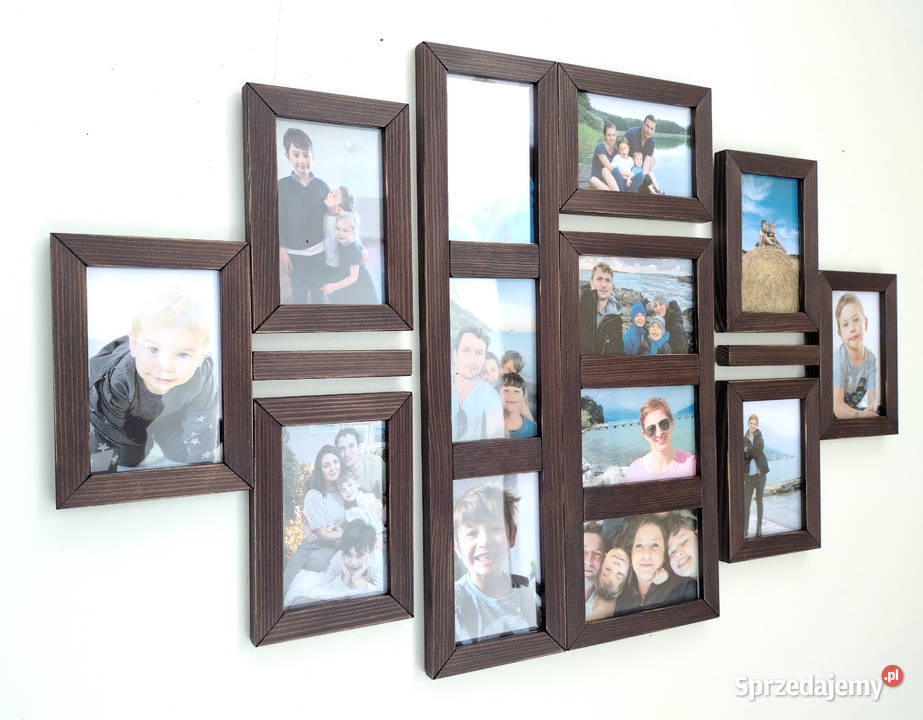 Drewniana Multirama Ramka na 13 zdjęć 10x15