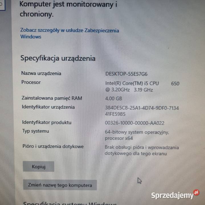 Komputer Fujitsu i5 6504GB1608600 GTDVDRW Liczba rdzeni procesora 2 Warszawa
