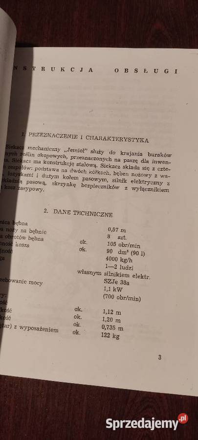 Instrukcja i katalog siekacz do buraków h108 miękka Stalowa Wola