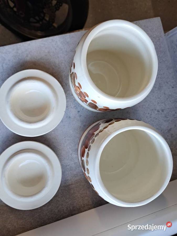 2 pojemniki z prlu fajans Włocławek stan wys 14 Sandomierz