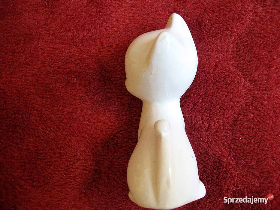 Kot biały mały kotek porcelana 7 x 4 x 3 Figurki i rzeźby Siedlce