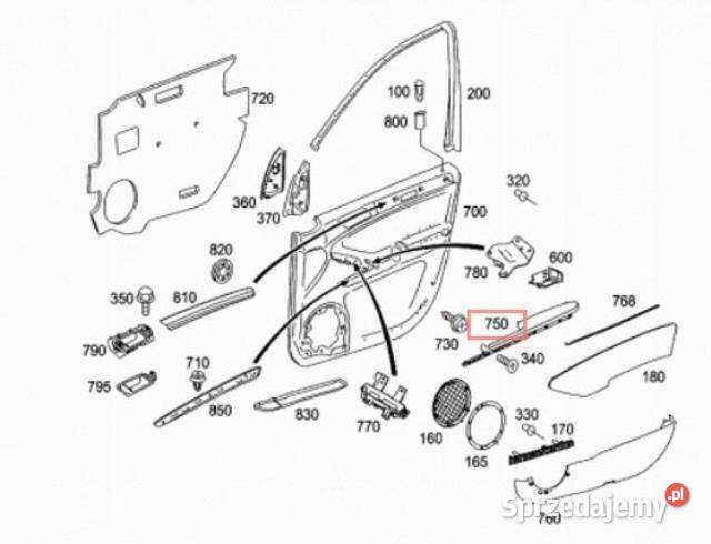 LISTWA DRZWI MERCEDES W164 A1647200928 ORYGINAŁ lubelskie