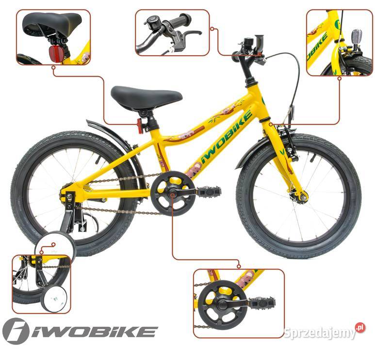 Rower Dziecięcy 16 Chłopięcy Dziewczęcy IWOBIKE Gorlice
