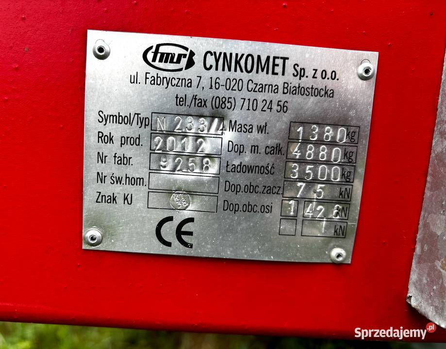 Rozrzutnik obornika CYNKOMET NOWY jedyny taki nieuszkodzony Przyczepy rolnicze