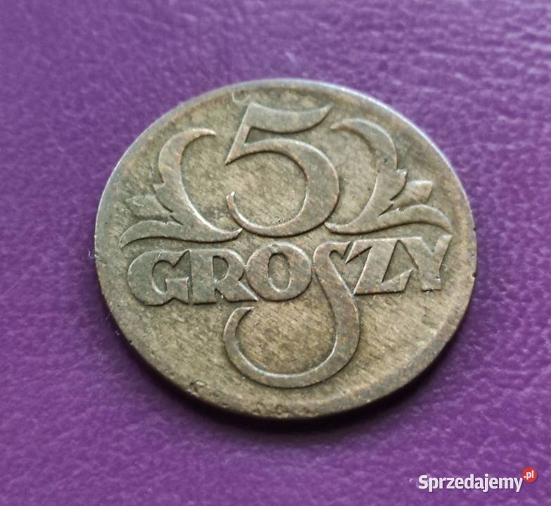 Moneta przedwojenna Sanacja II RP 5 groszy 1928 mazowieckie Pruszków sprzedam