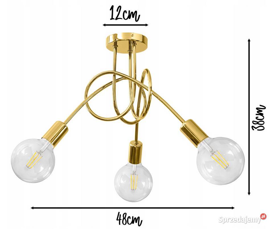 LAMPA WISZĄCA SUFITOWA ŻYRANDOL ZŁOTA Srebrna Lampy wiszące Choroszcz