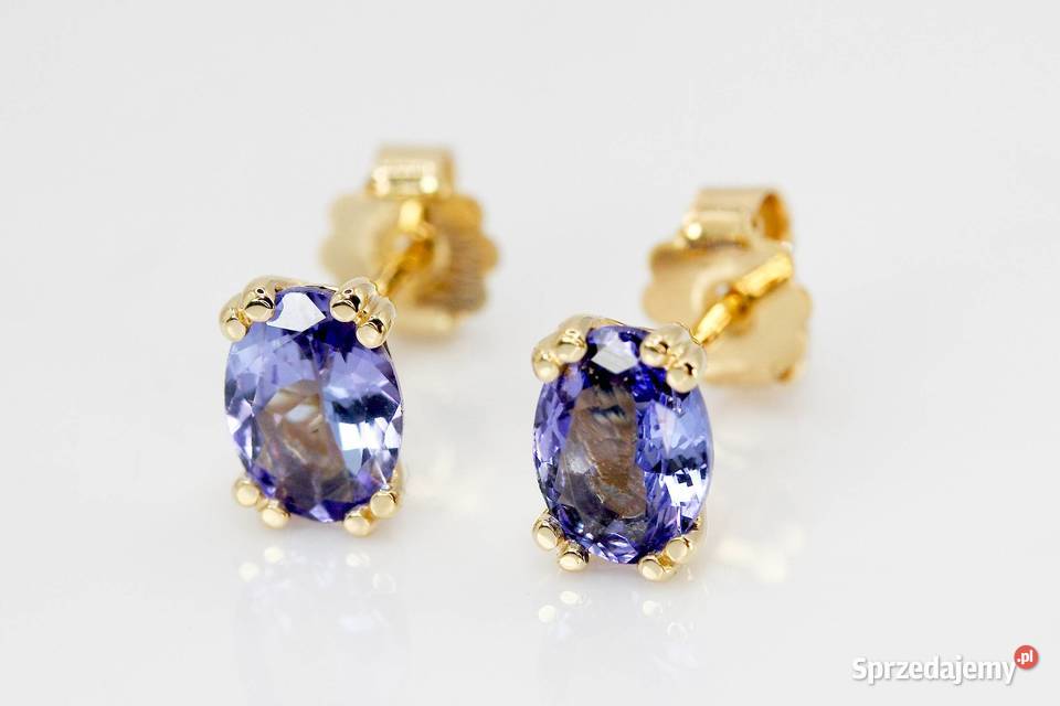 Delikatne kolczyki z naturalnymi tanzanitami Rzeszów