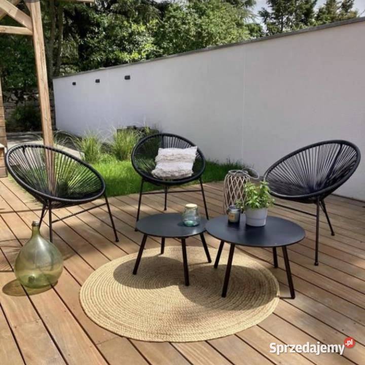 krzesło ogrodowe rattanowe czarne Warszawa