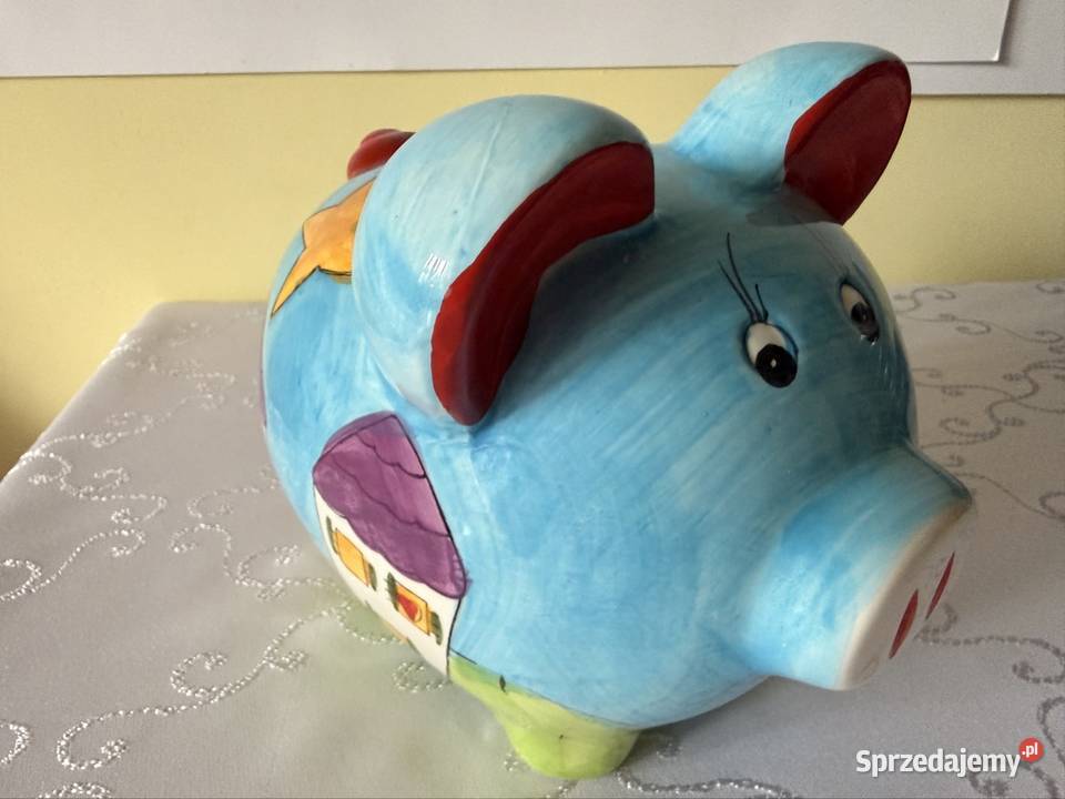 Ceramiczna skarbonka świnka vintage lata 80