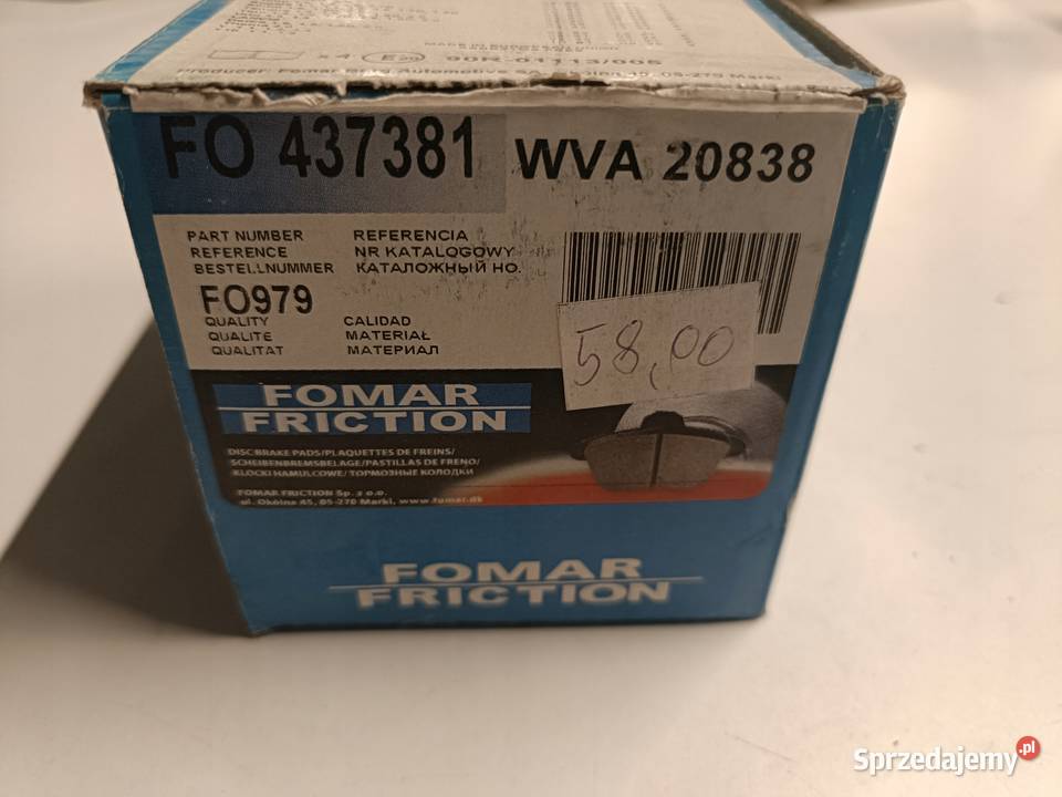 Alfa Romeo 145 Fiat Punto I Uno PRZEDNIE KLOCKI osobowe Chełm