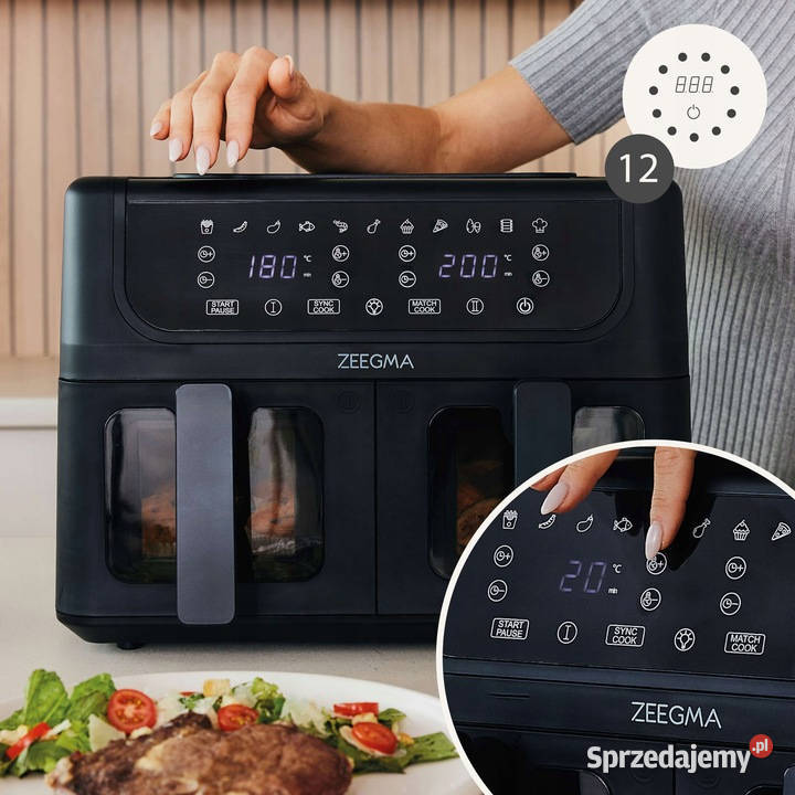 FRYTKOWNICA BEZOLEJOWA 2x 45L AIR FRYER 1700W AGD drobne Baranowo