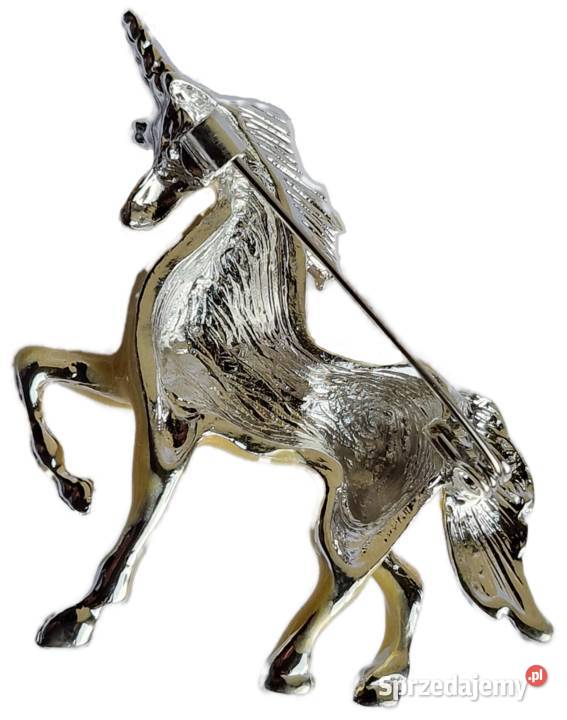 KOSTIUMOWA BROSZKA JEDNOROŻEC W STYLU ART DECO posrebrzane Częstochowa