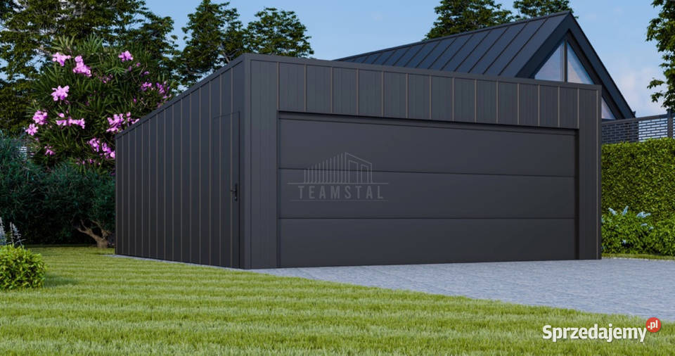 Garaż blaszany 6x6m brama segmentowa drzwi 36m2 Sprzedaż Wągrowiec