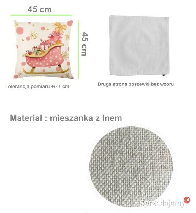 Komplet 4 ozdobna świąteczna poszewka Trzebnica