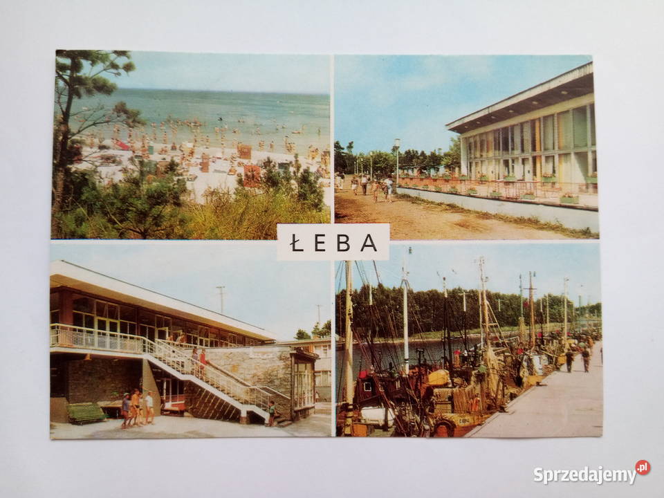 Pocztówka Łeba z 1979r 3 Znaczki Dąbrowa Górnicza