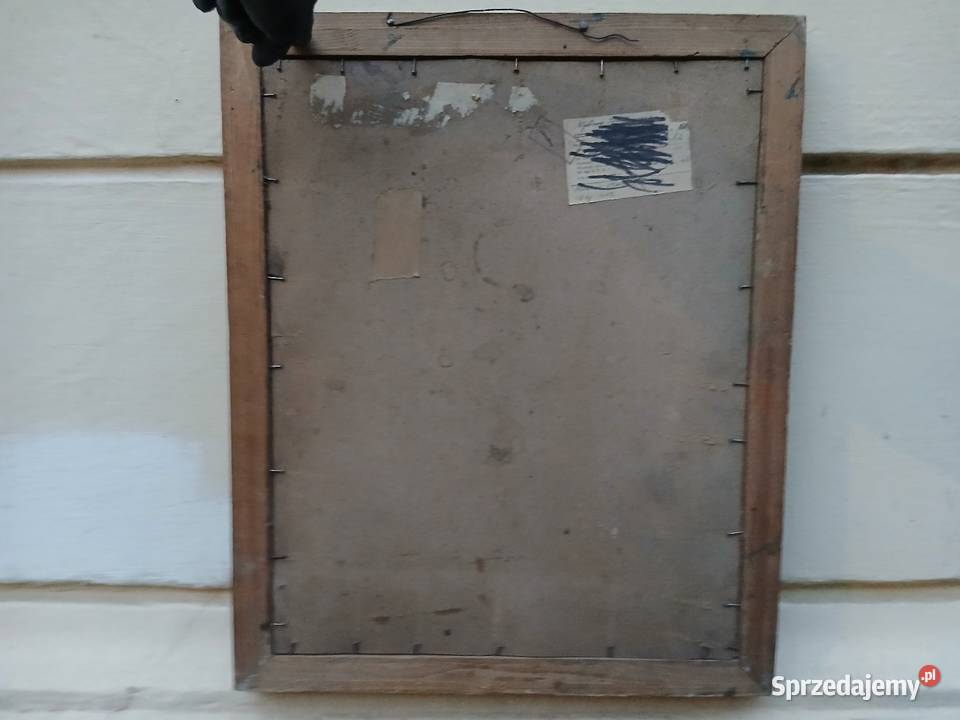 Stary obraz olejny drzewo sad las ZPAP 1953 Warszawa