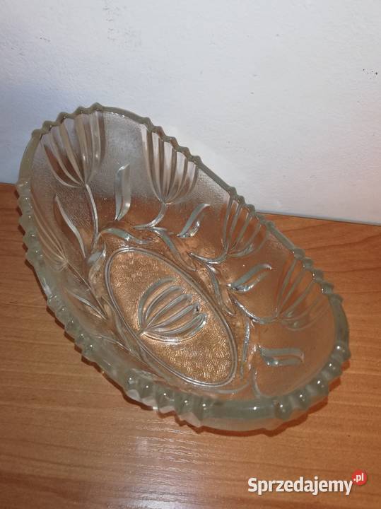Stare szkło PRL Żardiniera Tulipany HSG Porcelana i szkło