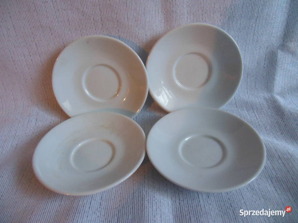 Spodki pod filiżanki białr 4 Antyki, Sztuka, Kolekcje Kielce