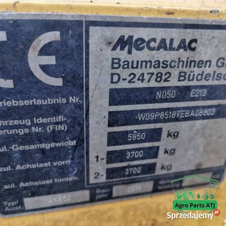 Mecalac AX 850PartsCzęści Ciechanowiec