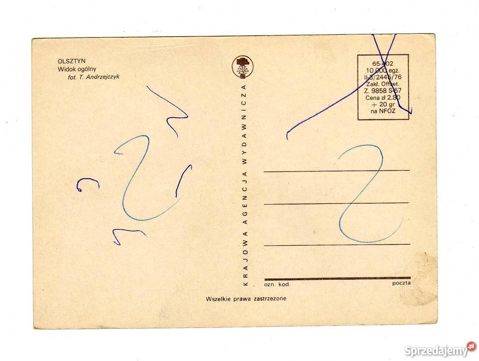 OLSZTYN WIDOK OGÓLNY POCZTÓWKA Kolekcje Krynki sprzedam