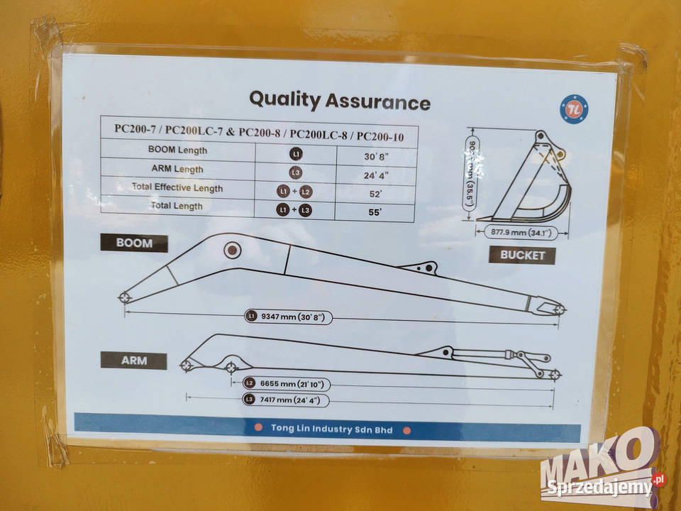 NOWE Ramię 55ft 167m long reach do koparki Do maszyn budowlanych świętokrzyskie Ostrowiec Świętokrzyski