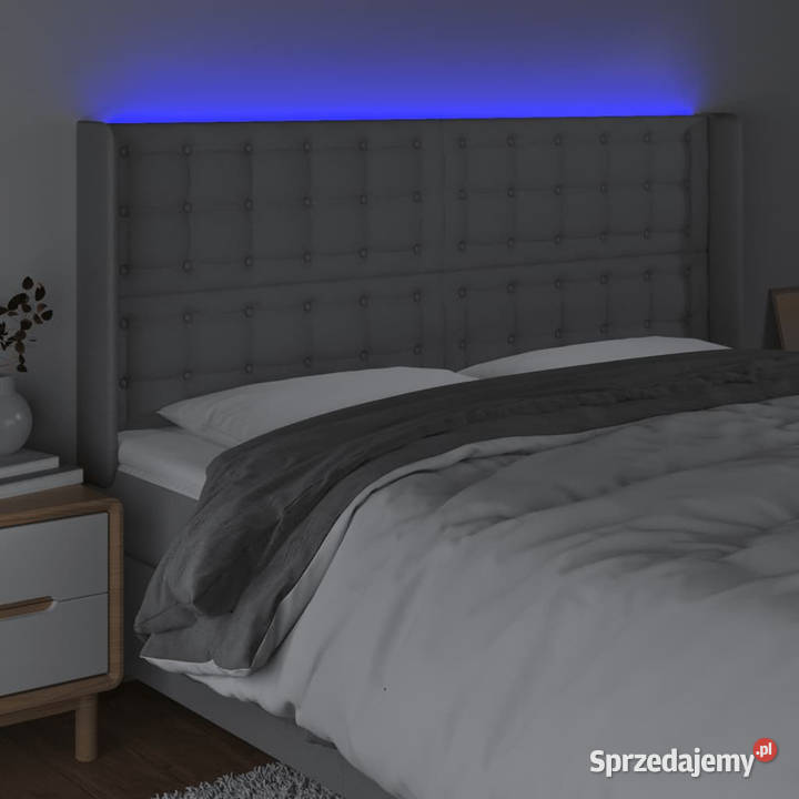 Zagłówek do łóżka z LED jasnoszary 203x16x118128 Warszawa