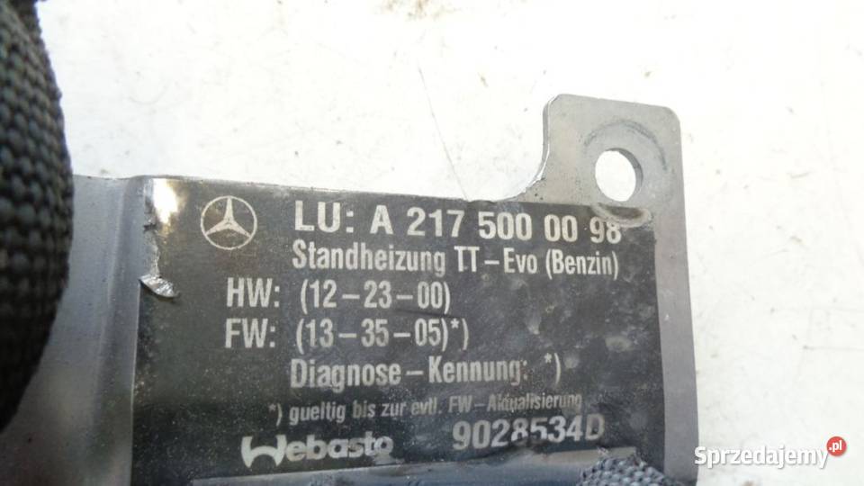 WEBASTO MERCEDES W217 W222 BENZYNA A2175000098 Rakoniewice