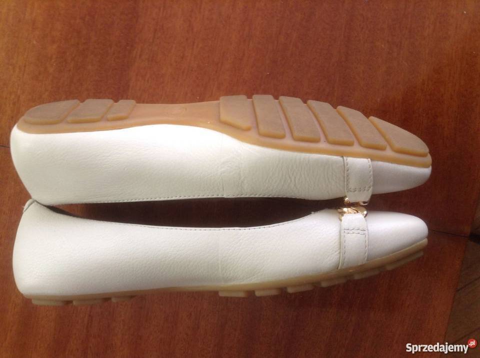 Balerinki skórzane białe ślubne38 Opole