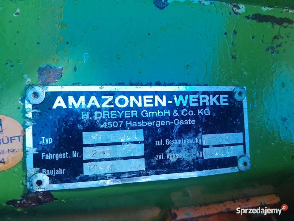 Rozsiewacz wapna Amazone ZGB 16001T Rozsiewacze nawozów Sadogóra