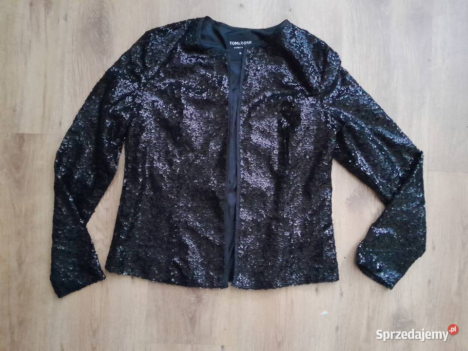 Czarna narzutka żakiet elegancka cekiny cekinowa Sosnowiec sprzedam