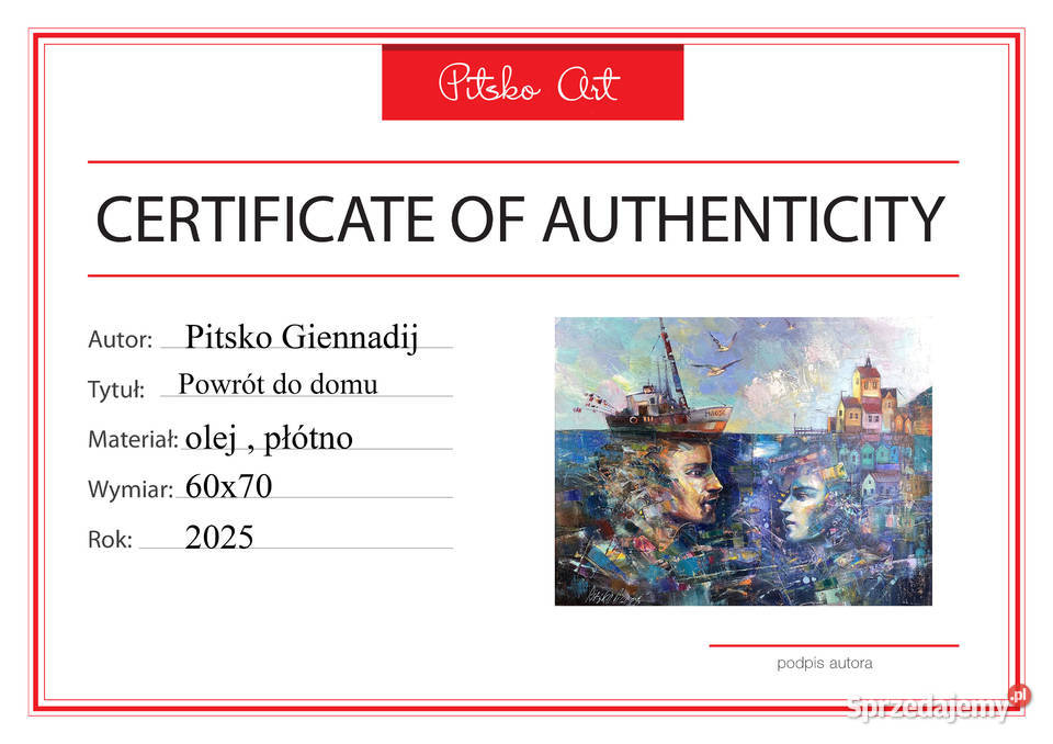 Pitsko Giennadij Powrót do domu 60x70 obraz pomorskie